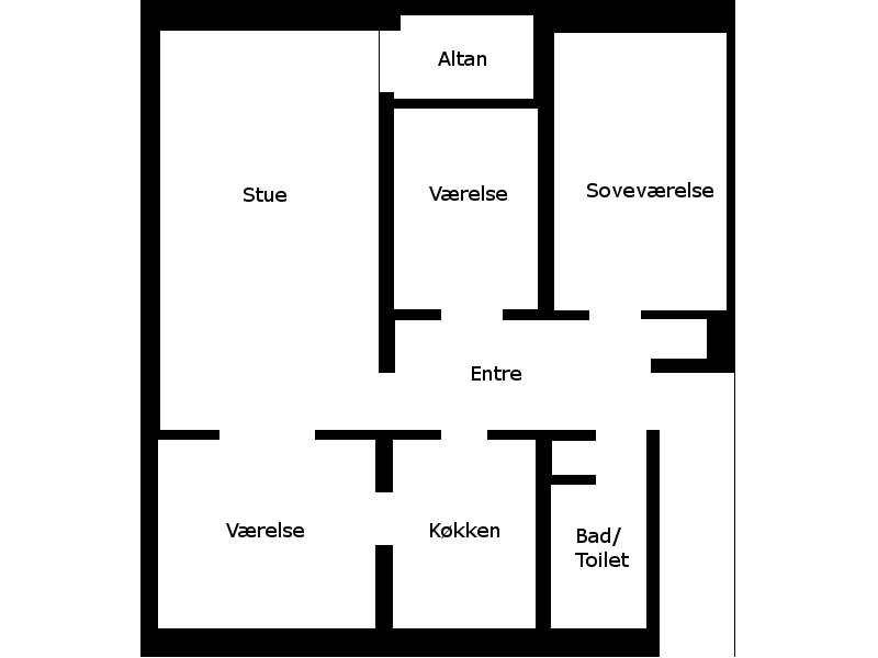Solgårdsvej, plantegning, 4 værelser, 88 m2